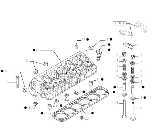 504235483 - ГБЦ пустая ДВС Cursor13 (направляющие, сёдла и стаканы)